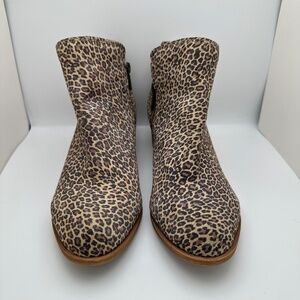 Lucky Brand Leather Cheetah Print Booties Size 9.5